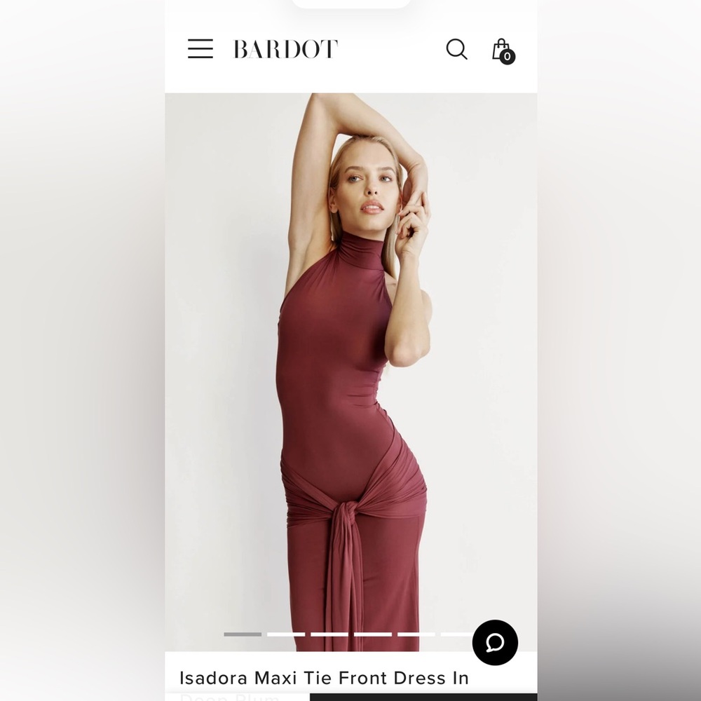 BARDOT dress NEVER WORN with tags. Plum color.